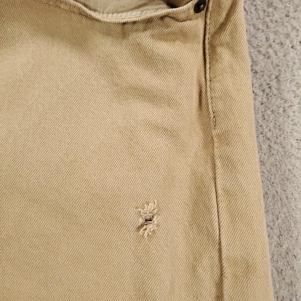 Levis 501 Jeans Mens 30x30 Tan Biege Button Fly Straight Leg Distressed 30x30